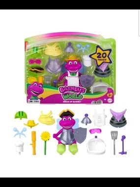 Fisher-Price Barney’s World Dress Up Barney Set, 1 Figure & 20 Pieces for Toddle